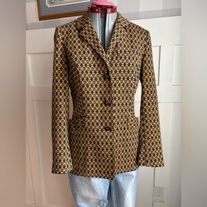 Cabi Yellow and Black Geometric Blazer Size Small